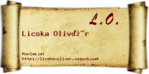 Licska Olivér névjegykártya